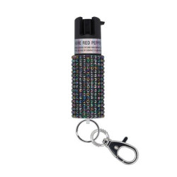 Sabre Jeweled Pepper Spray with Key Ring Black